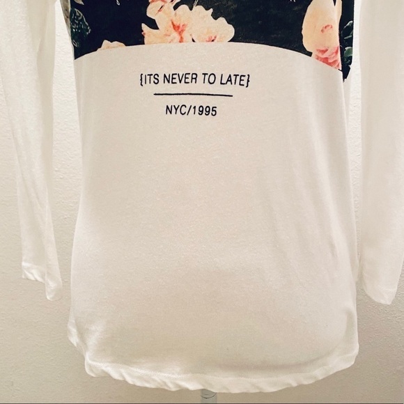 Forever 21 White BECAUSE ITS NEVER TO LATE Tee New - Picture 8 of 15